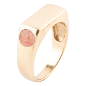 Signet Orange Sponge Coral and Bronze In The Hole Ring by Barse Jewelry