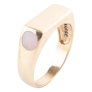 Signet Pink Opal and Bronze In The Hole Ring by Barse Jewelry