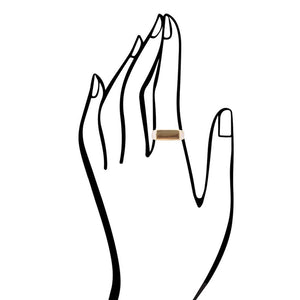 Signet Pink Opal and Bronze In The Hole Ring detail view by Barse Jewelry