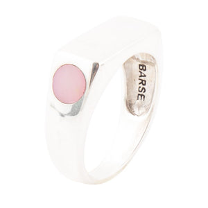 Signet Pink Opal and Sterling Silver In The Hole Ring by Barse Jewelry