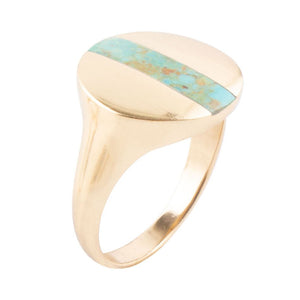Signet Turquoise and Bronze Circle Ring by Barse Jewelry