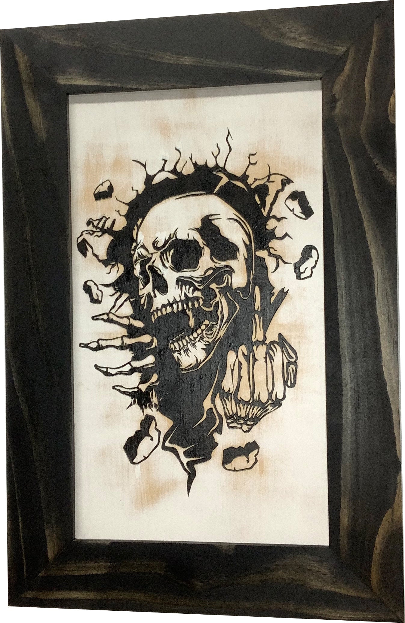 Gothic Skull Giving Middle Finger Decorative Gun Cabinet To Securely Store Your Gun In Any Room! by Bellewood Designs, Southern home decor detail photo 2