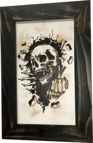Gothic Skull Giving Middle Finger Decorative Gun Cabinet To Securely Store Your Gun In Any Room! by Bellewood Designs, Southern home decor detail photo 2