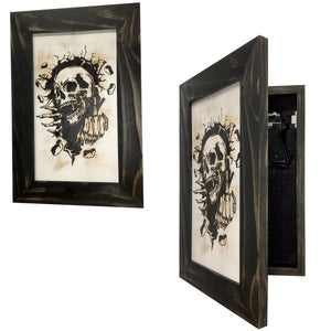 Gothic Skull Giving Middle Finger Decorative Gun Cabinet To Securely Store Your Gun In Any Room! by Bellewood Designs, Southern home decor main product photo