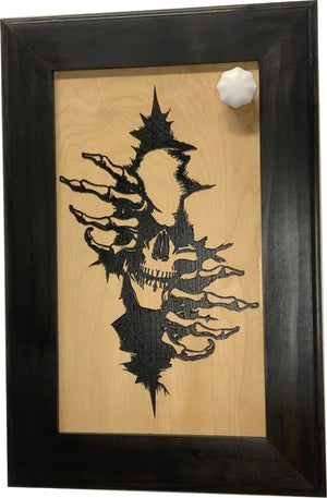 Gothic Skull Through The Wall Decorative Gun Cabinet To Securely Store Your Gun In Any Room! by Bellewood Designs, Southern home decor detail photo 3