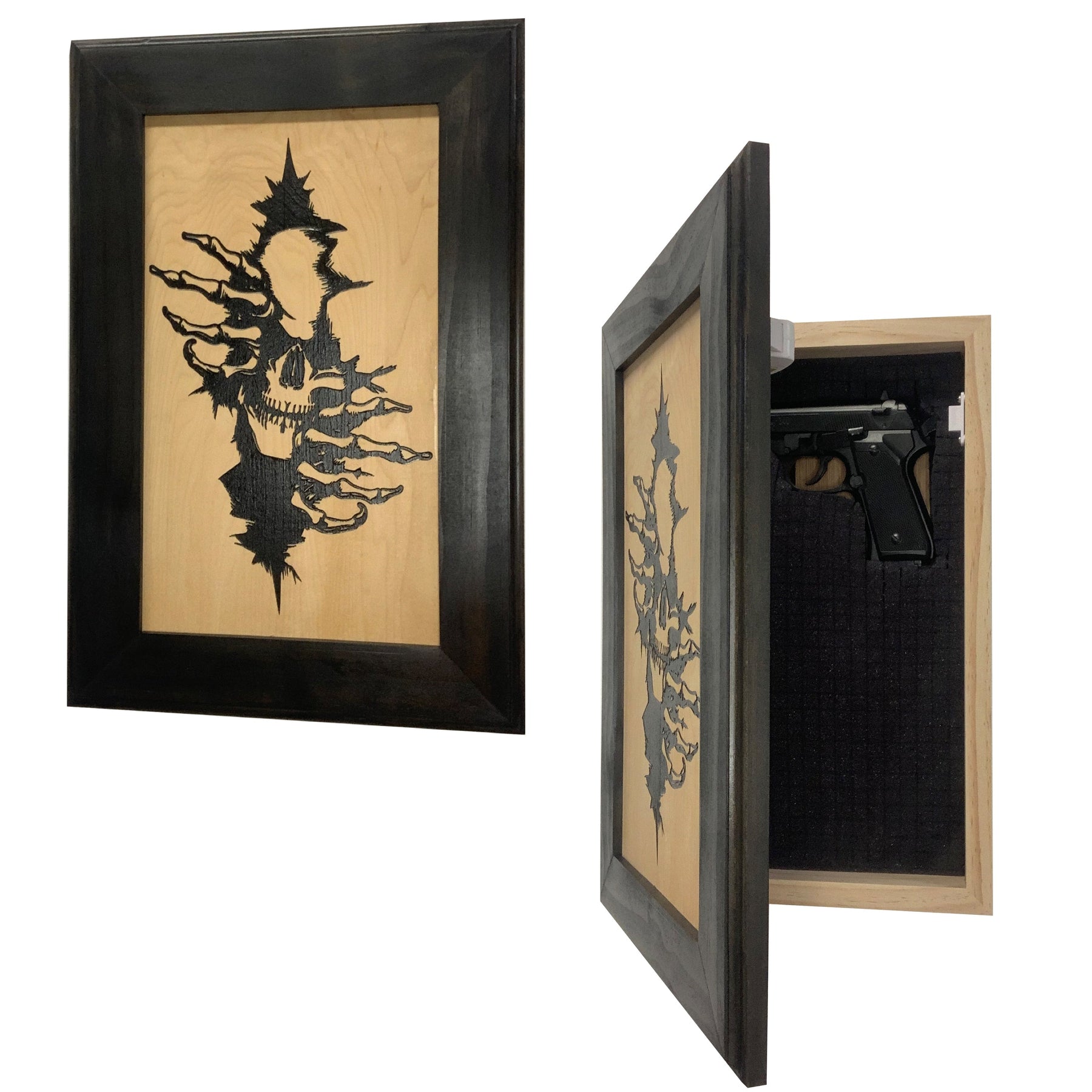 Gothic Skull Through The Wall Decorative Gun Cabinet To Securely Store Your Gun In Any Room! by Bellewood Designs, Southern home decor main product photo