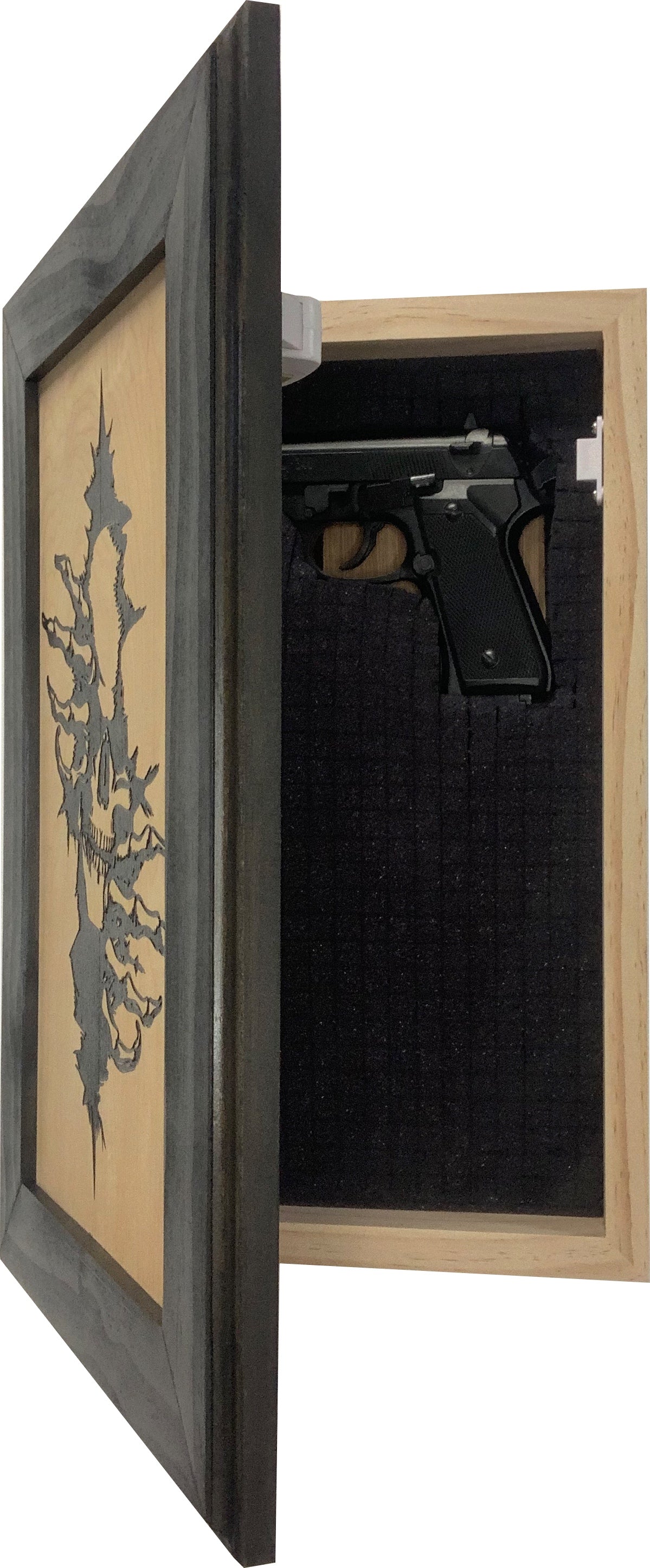 Gothic Skull Through The Wall Decorative Gun Cabinet To Securely Store Your Gun In Any Room! by Bellewood Designs, Southern home decor detail photo 4
