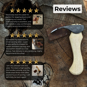 Small Adze with Straight (Flat) Blade, 5.5 cm (2.2 in) detail view by Sharky Forged Steel Tools