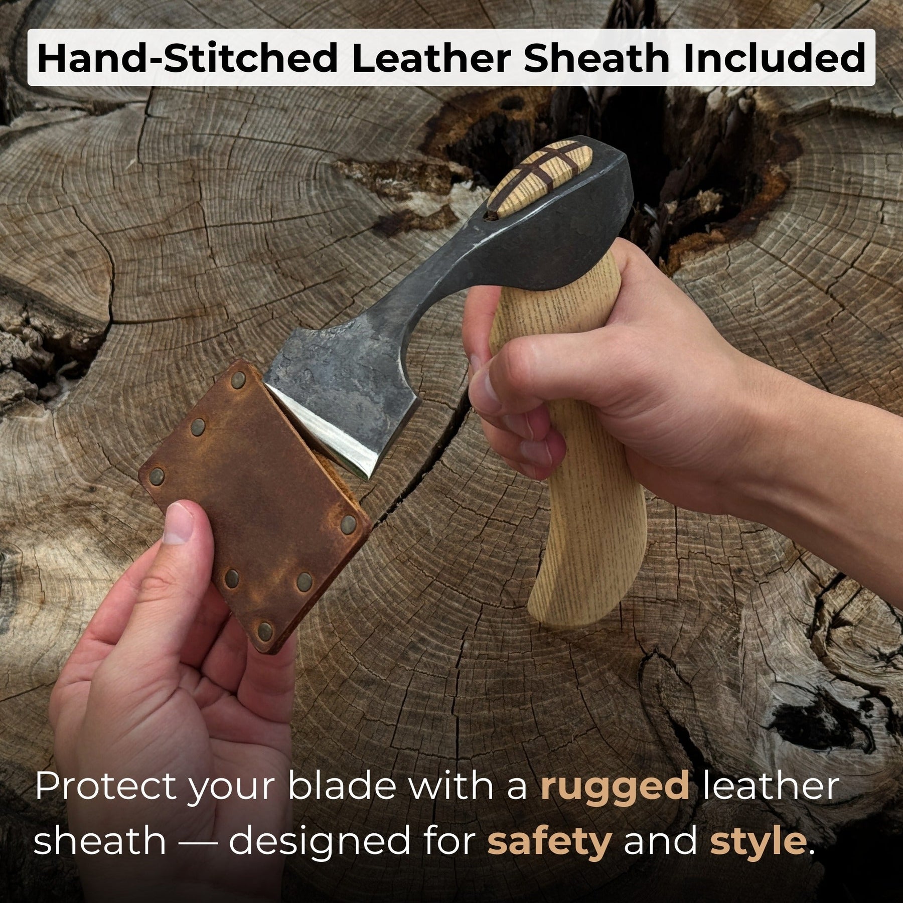 Small Adze with Straight (Flat) Blade, 5.5 cm (2.2 in) detail view by Sharky Forged Steel Tools