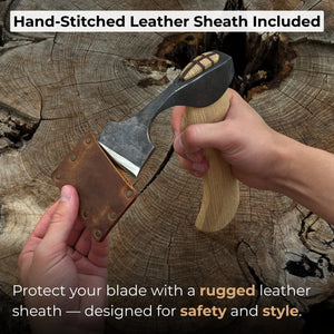 Small Adze with Straight (Flat) Blade, 5.5 cm (2.2 in) detail view by Sharky Forged Steel Tools