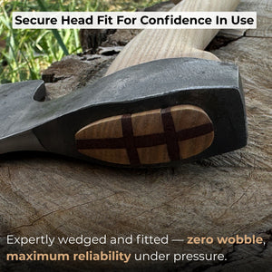 Small Carving Axe, 0.54 kg (1.19 lbs) detail view by Sharky Forged Steel Tools