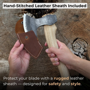 Small Carving Axe, 0.54 kg (1.19 lbs) detail view by Sharky Forged Steel Tools