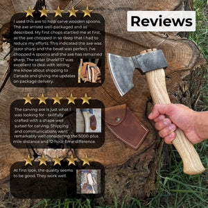 Small Carving Axe, 0.65 kg (1.43 lb) detail view by Sharky Forged Steel Tools