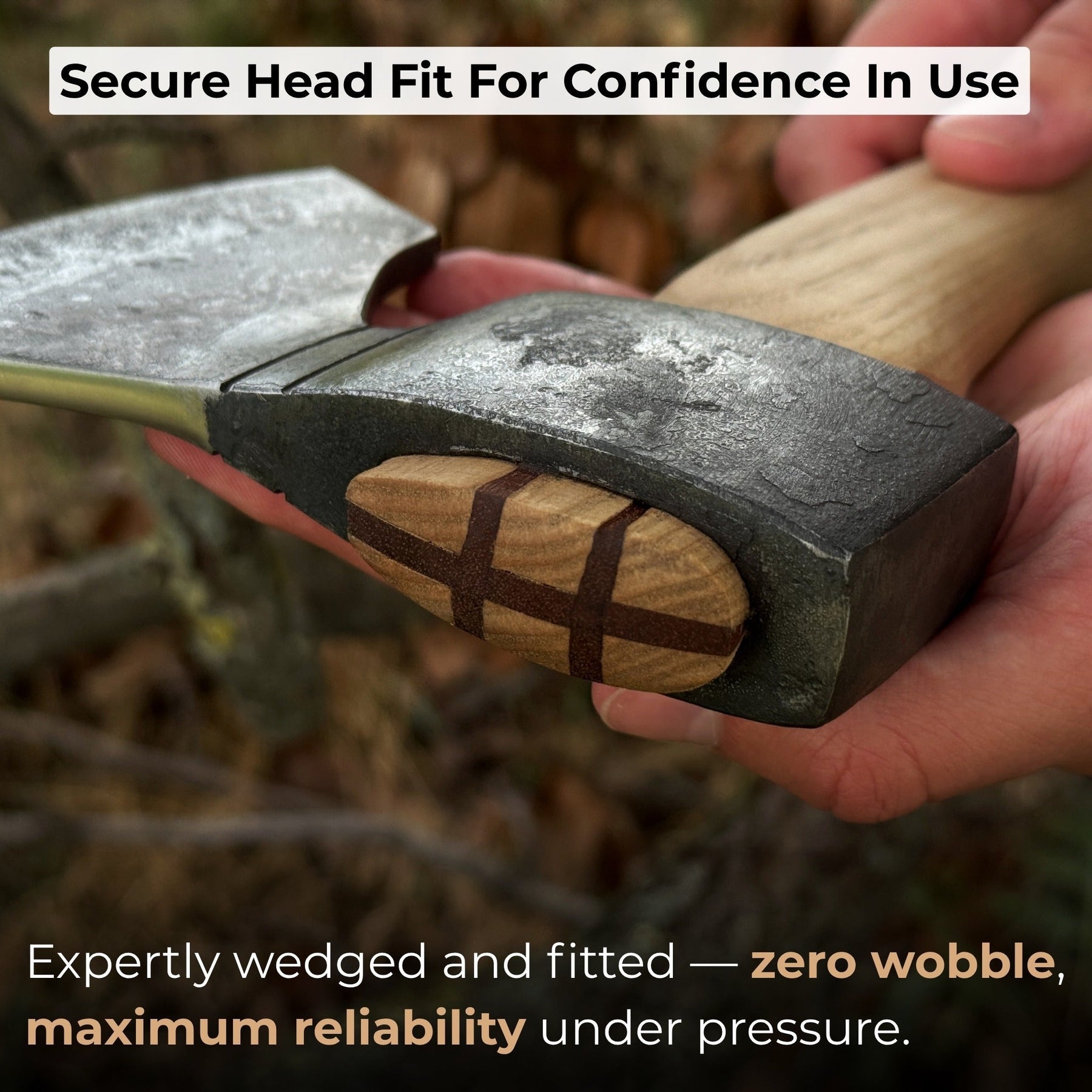 Small Carving Axe, 0.65 kg (1.43 lb) detail view by Sharky Forged Steel Tools
