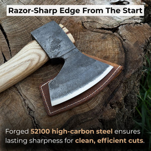 Small Carving Axe, 0.65 kg (1.43 lb) detail view by Sharky Forged Steel Tools