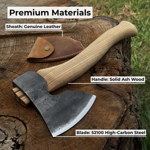 Small Carving Axe, 0.66 kg (1.46 lb) detail view by Sharky Forged Steel Tools