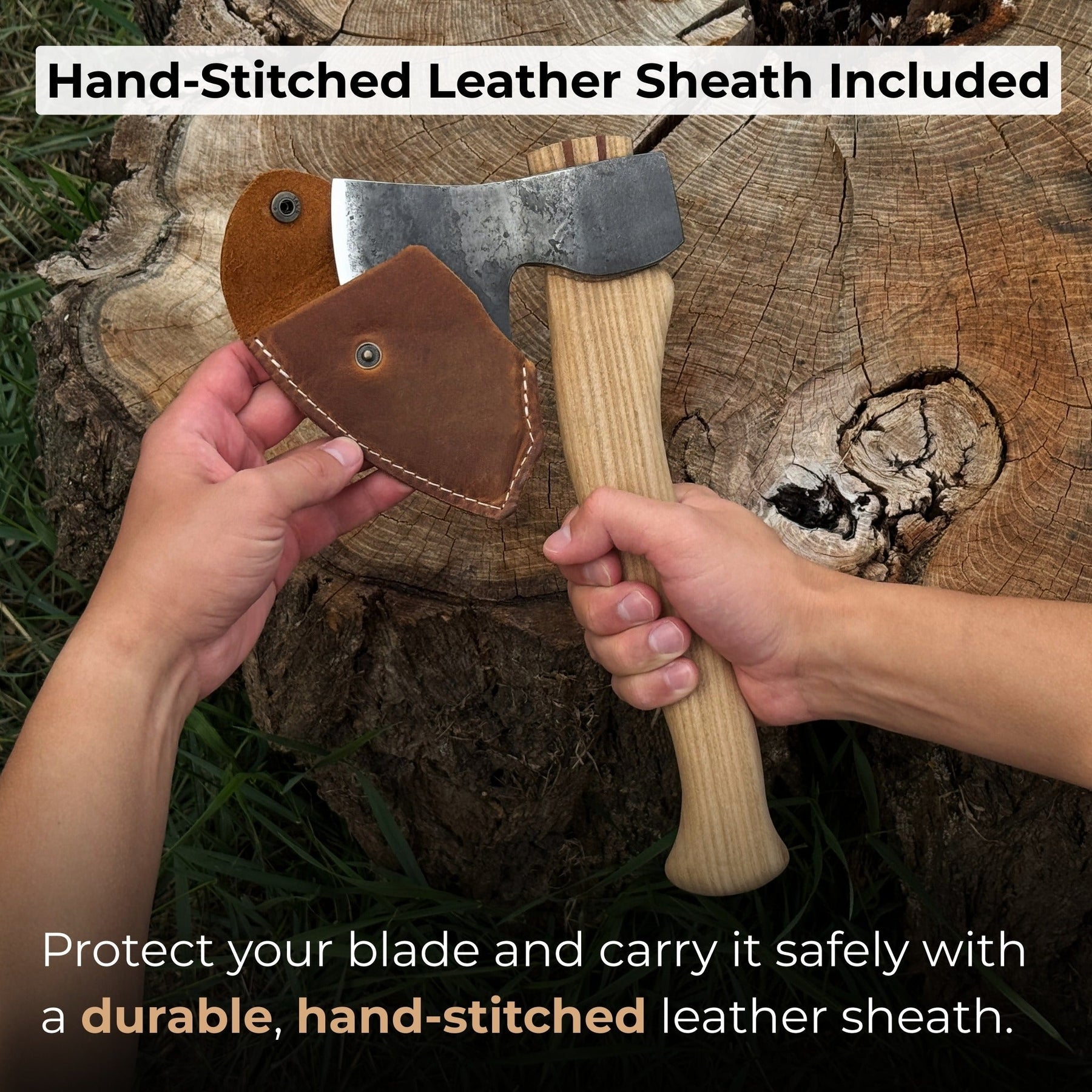 Small Carving Axe, 0.66 kg (1.46 lb) detail view by Sharky Forged Steel Tools