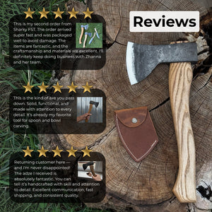 Small Carving Axe, 0.7 kg (1.54 lb) detail view by Sharky Forged Steel Tools