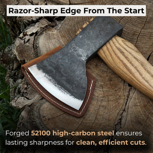 Small Carving Axe, 0.7 kg (1.54 lb) detail view by Sharky Forged Steel Tools