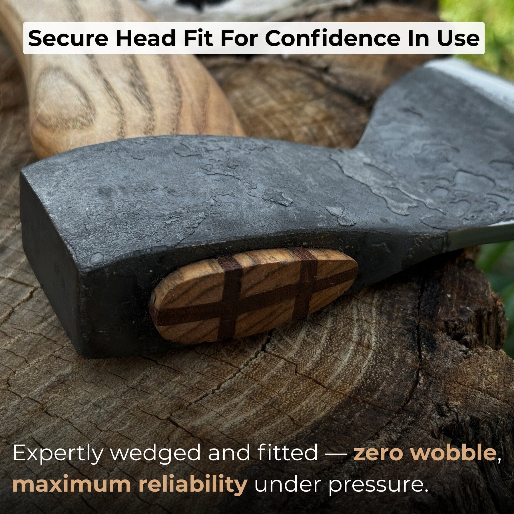 Small Carving Axe, 0.7 kg (1.54 lb) detail view by Sharky Forged Steel Tools