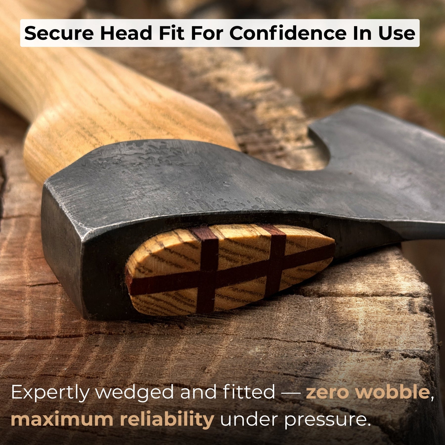 Small Carving Axe with Belt Loop, 0.47 kg (1 lb) detail view by Sharky Forged Steel Tools