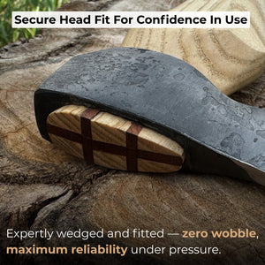Small Carving Axe with Leather Sheath, 0.47 kg (1 lb) detail view by Sharky Forged Steel Tools
