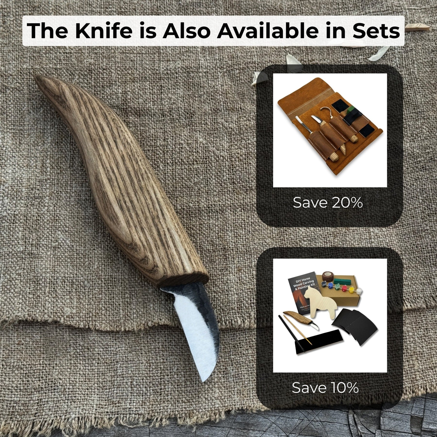 Small Chip Carving Knife, 3 cm (1.2 inches) detail view by Sharky Forged Steel Tools