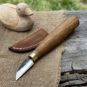 Small Chip Carving Knife, 3.5 cm (1.38 inches) by Sharky Forged Steel Tools