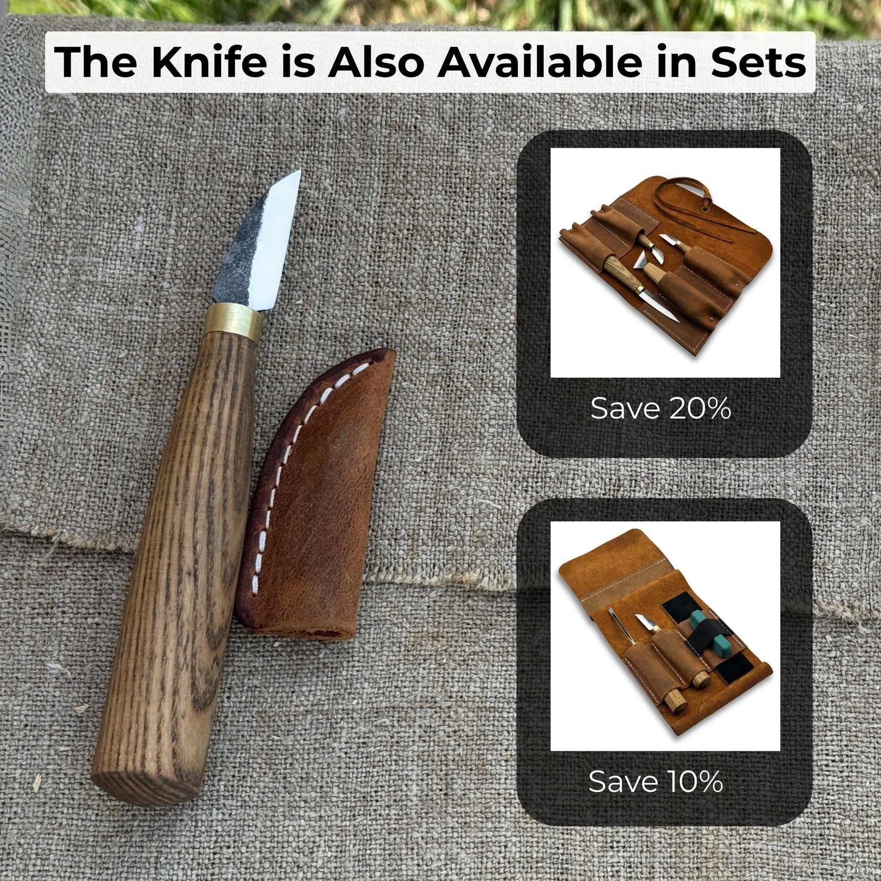 Small Chip Carving Knife, 3.5 cm (1.38 inches) detail view by Sharky Forged Steel Tools