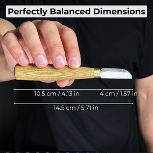 Small Chip Carving Knife, 4 cm (1.57 inches) detail view by Sharky Forged Steel Tools