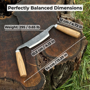 Small Curved Drawknife (Push/Pull), 10.5 cm (4.13 inches) detail view by Sharky Forged Steel Tools
