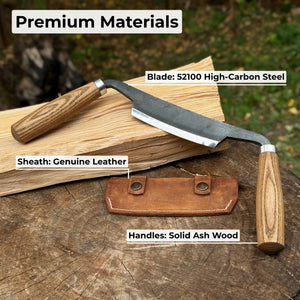 Small Curved Drawknife (Push/Pull), 10.5 cm (4.13 inches) detail view by Sharky Forged Steel Tools