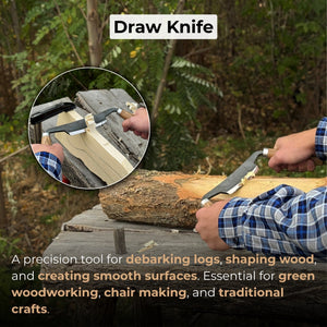 Small Curved Drawknife (Push/Pull), 10.5 cm (4.13 inches) detail view by Sharky Forged Steel Tools