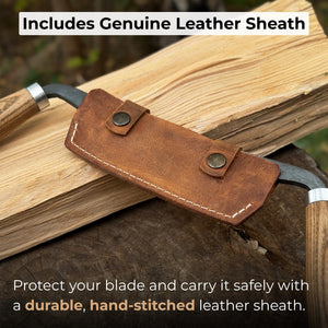 Small Curved Drawknife (Push/Pull), 10.5 cm (4.13 inches) detail view by Sharky Forged Steel Tools