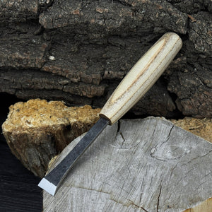 Small Flat Carving Chisel, 20 mm (0.79 inches) detail view by Sharky Forged Steel Tools