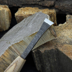 Small Flat Carving Chisel, 20 mm (0.79 inches) detail view by Sharky Forged Steel Tools