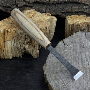 Small Flat Carving Chisel, 20 mm (0.79 inches) detail view by Sharky Forged Steel Tools
