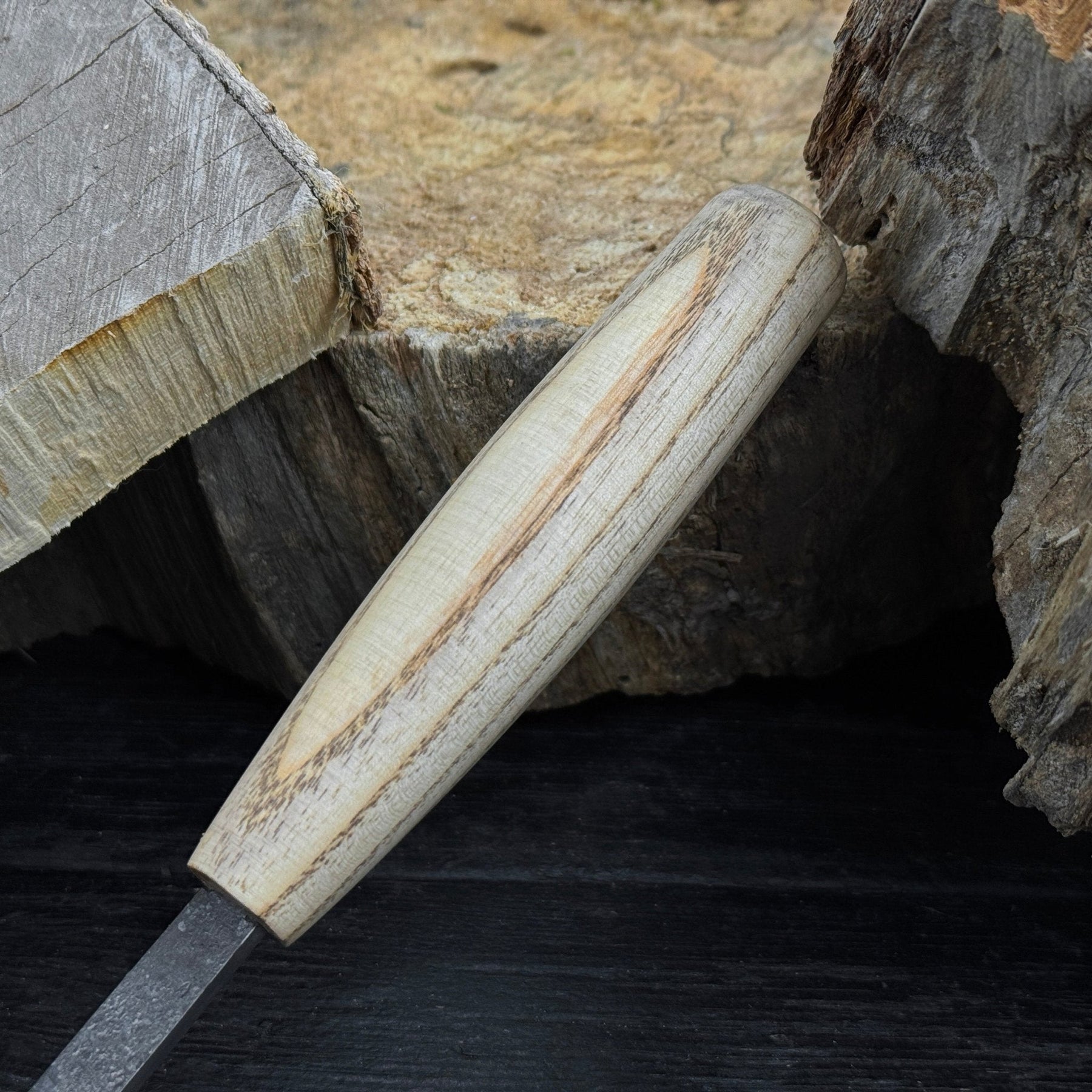 Small Flat Carving Chisel, 20 mm (0.79 inches) detail view by Sharky Forged Steel Tools