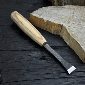 Small Flat Carving Chisel, 20 mm (0.79 inches) detail view by Sharky Forged Steel Tools