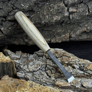 Small Flat Carving Chisel, 20 mm (0.79 inches) detail view by Sharky Forged Steel Tools