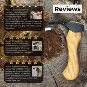Small Kuksa Adze with Deep Curved (Round) Blade, 4.5 cm (1.8 in) detail view by Sharky Forged Steel Tools