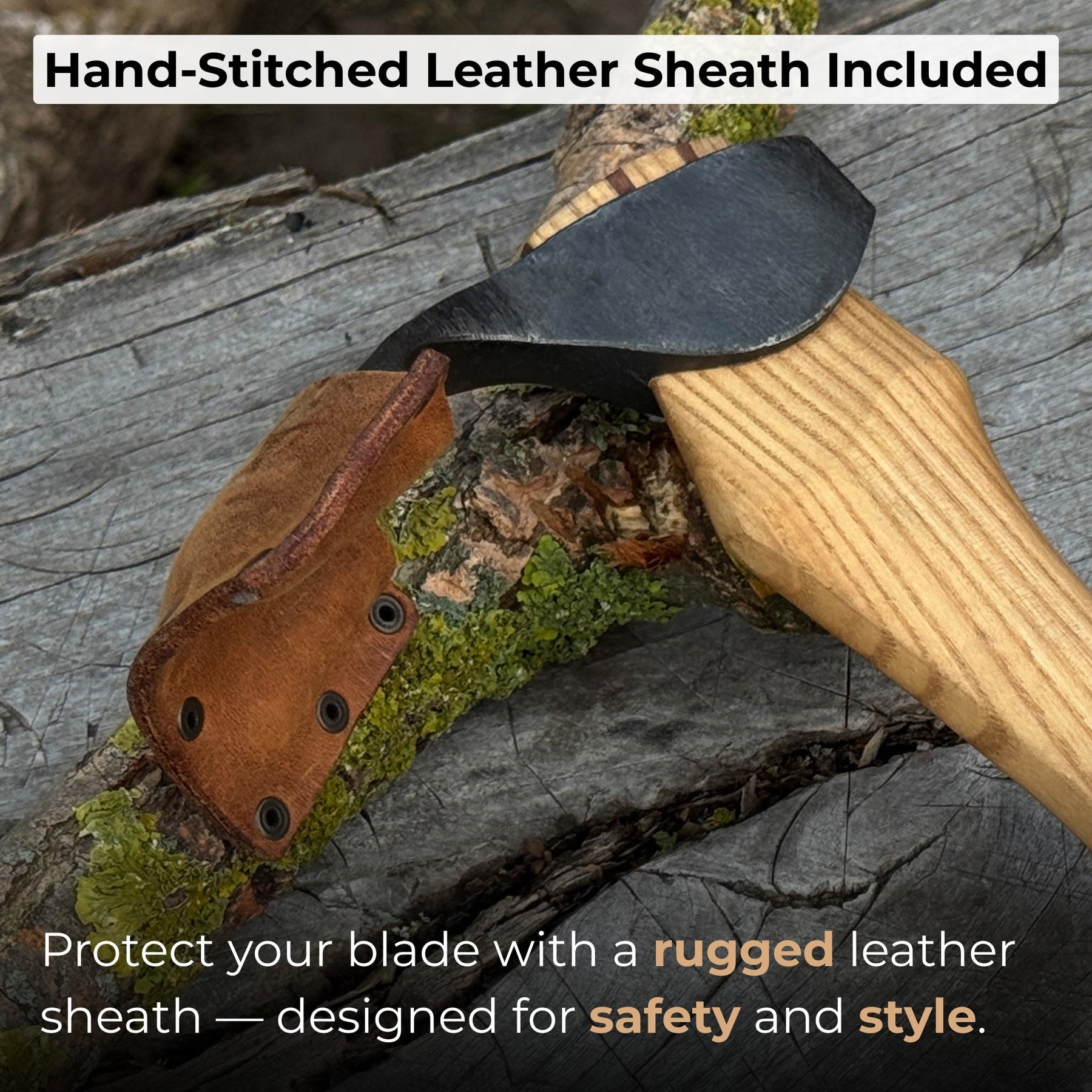 Small Kuksa Adze with Deep Curved (Round) Blade, 4.5 cm (1.8 in) detail view by Sharky Forged Steel Tools