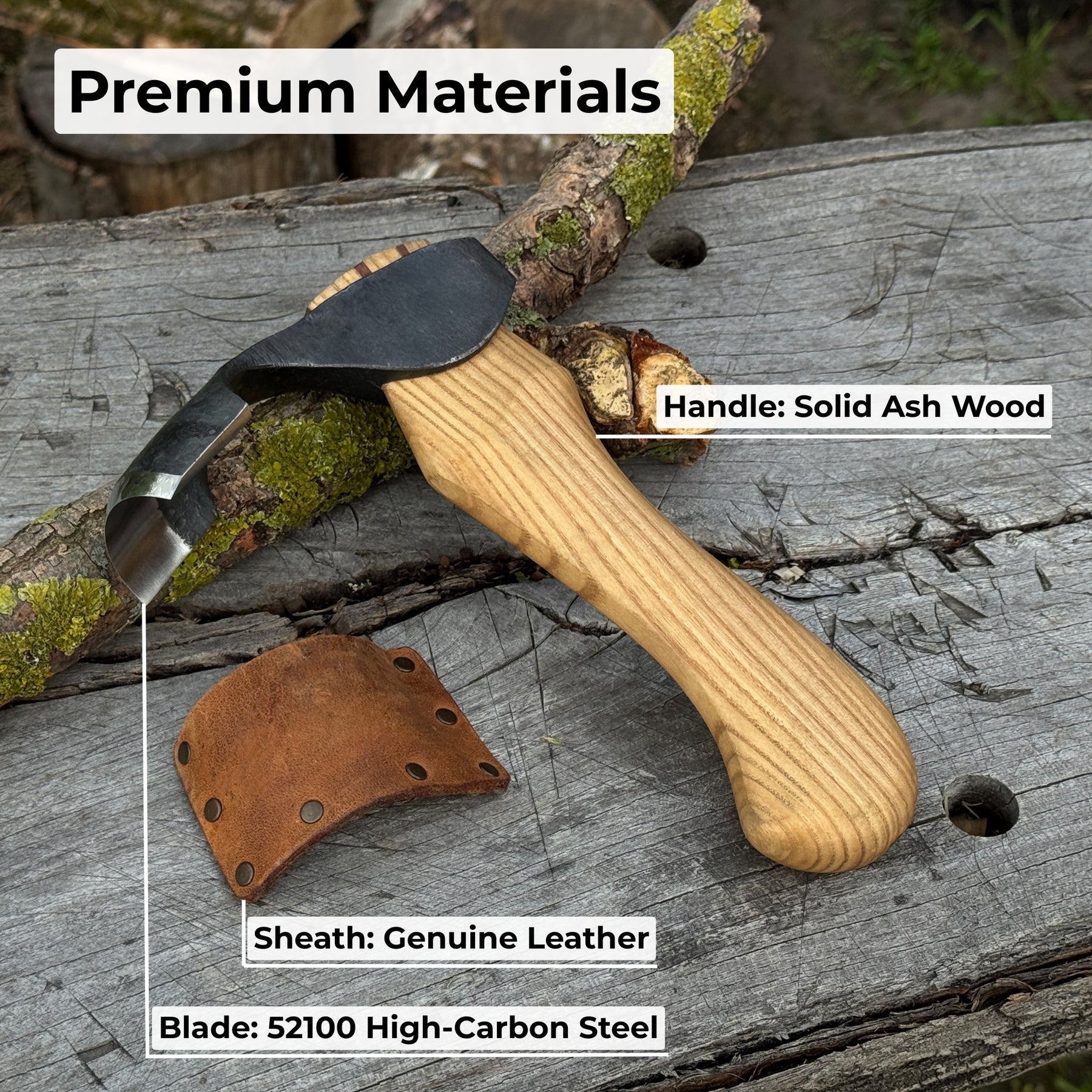 Small Kuksa Adze with Deep Curved (Round) Blade, 4.5 cm (1.8 in) detail view by Sharky Forged Steel Tools
