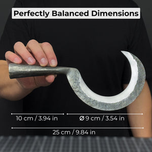Small Sickle with Forged Handle, 9 cm (3.54 inches) detail view by Sharky Forged Steel Tools
