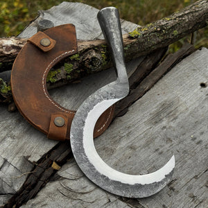 Small Sickle with Forged Handle, 9 cm (3.54 inches) by Sharky Forged Steel Tools