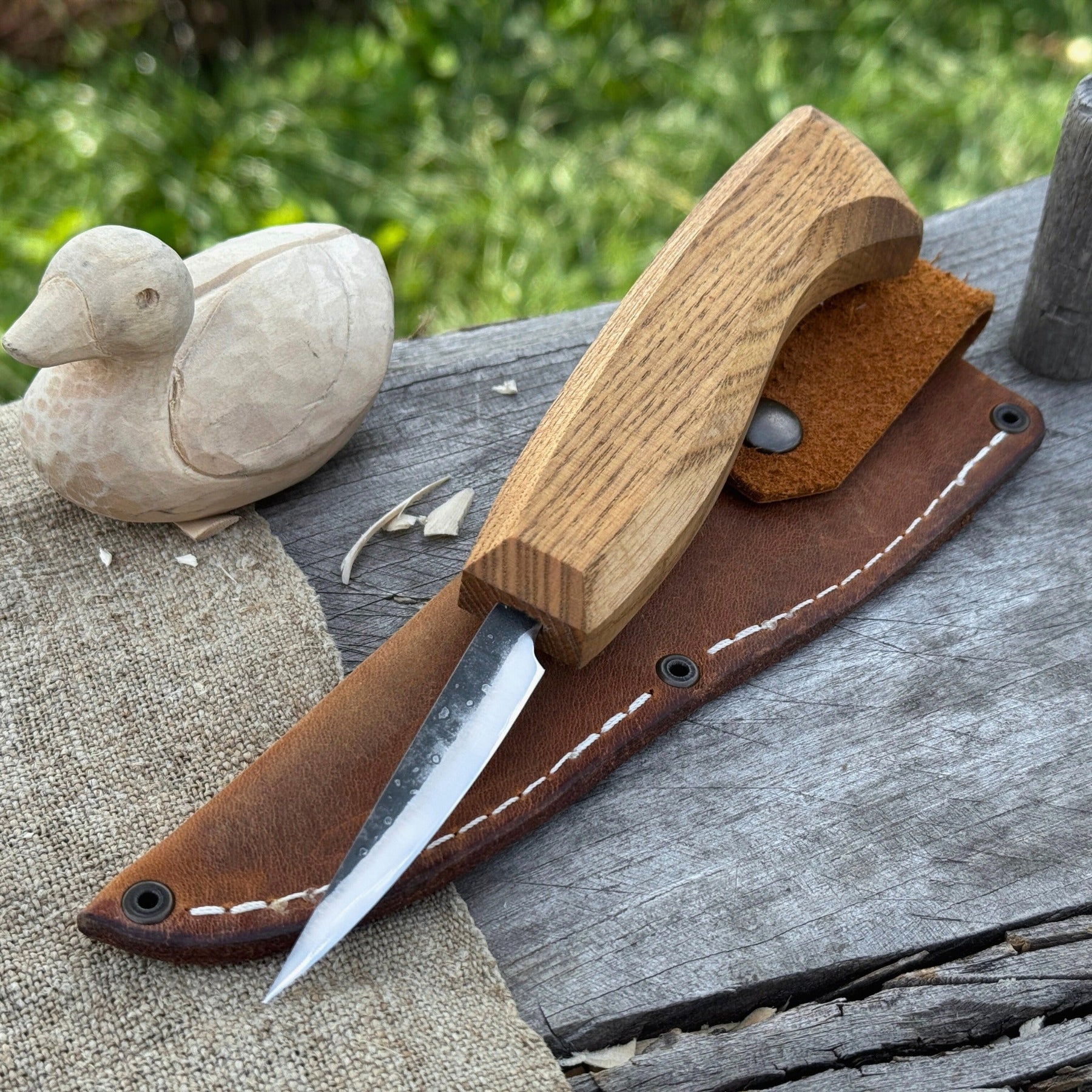 Small Sloyd Carving Knife, Blade 6.5 cm (2.56 inches) by Sharky Forged Steel Tools