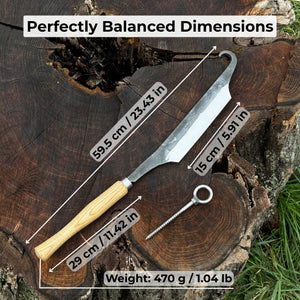 Small Stock Knife - Cloggers knife detail view by Sharky Forged Steel Tools