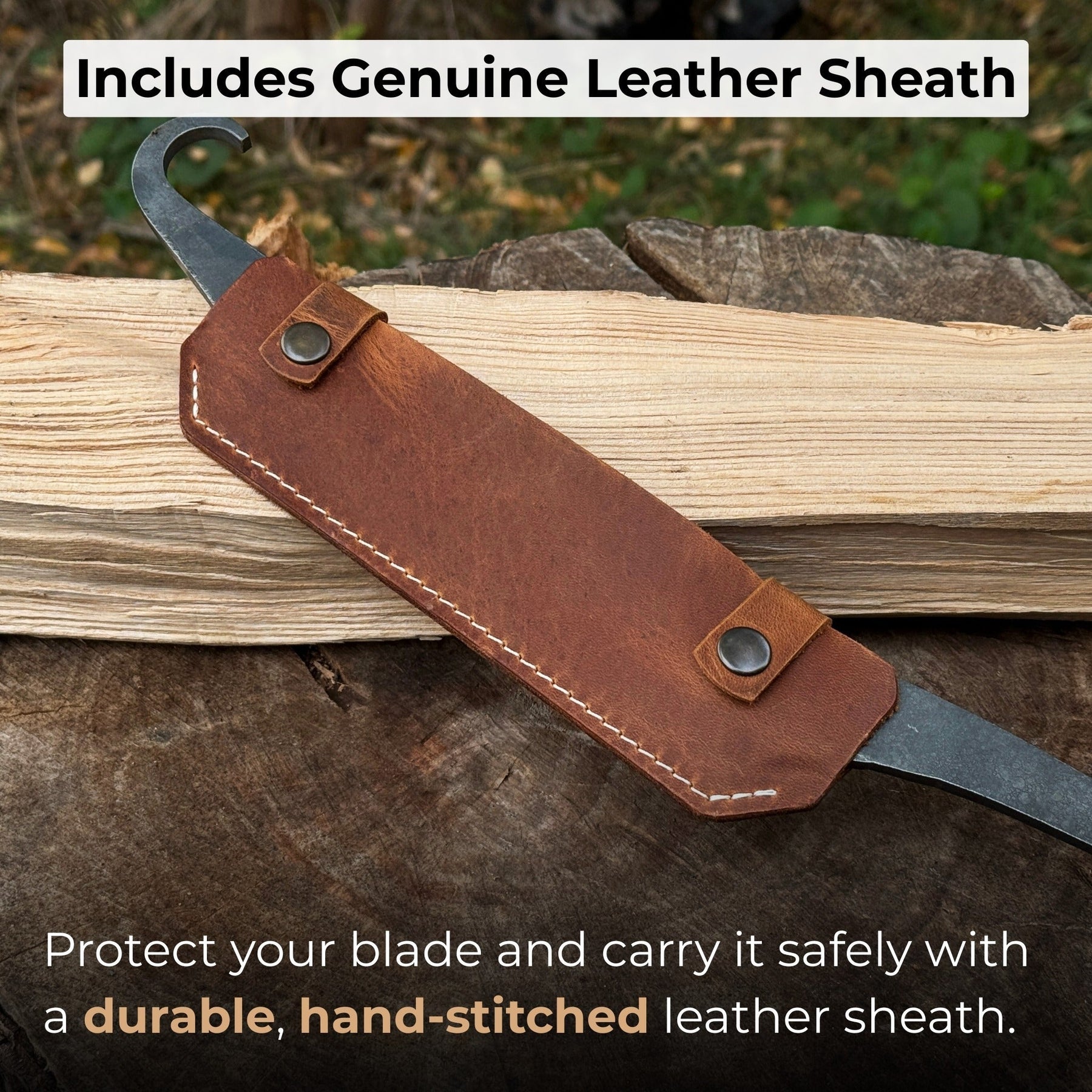 Small Stock Knife - Cloggers knife detail view by Sharky Forged Steel Tools