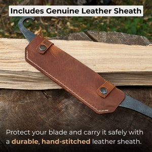Small Stock Knife - Cloggers knife detail view by Sharky Forged Steel Tools