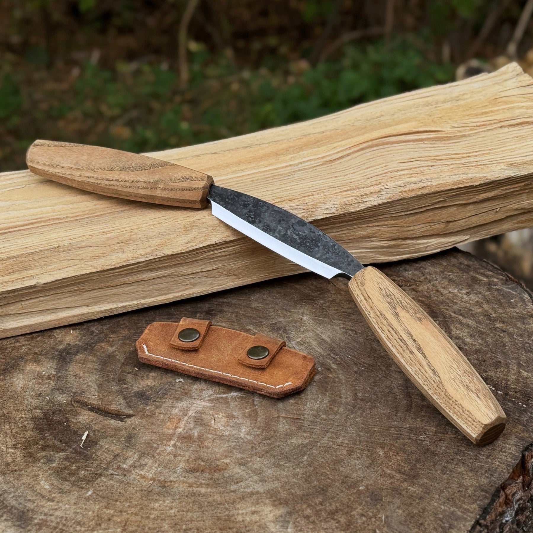 Small Straight Drawknife, 8.5 cm (3.3 inches) Cutting Edge by Sharky Forged Steel Tools